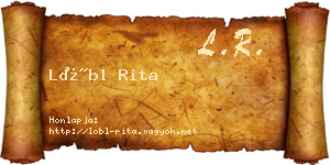 Lőbl Rita névjegykártya